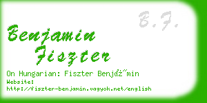 benjamin fiszter business card